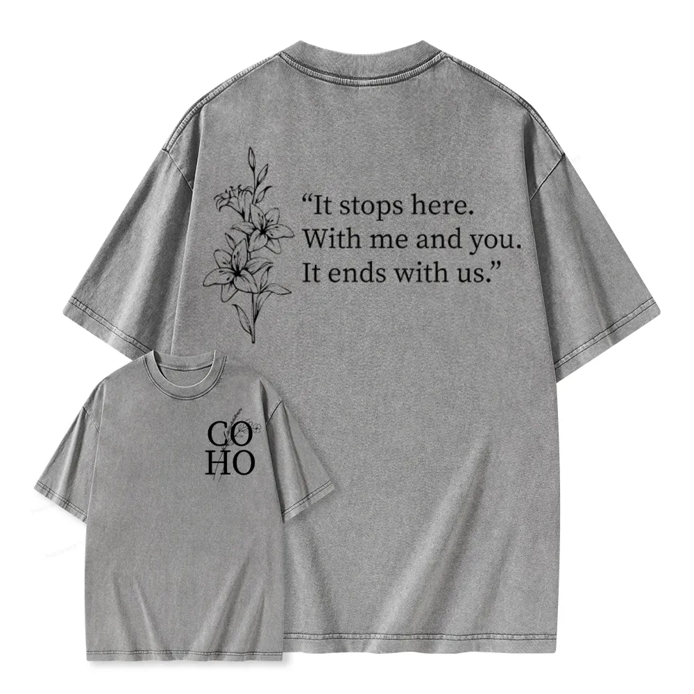 Pagewings It Ends With Us CoHo Unisex Washed T-shirt
