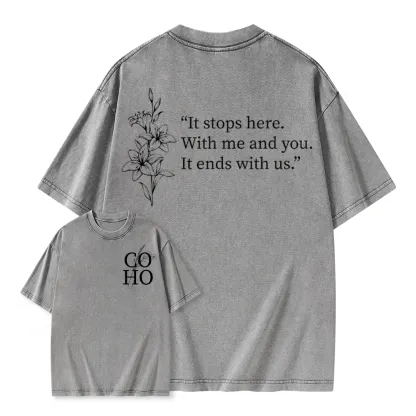 Pagewings It Ends With Us CoHo Unisex Washed T-shirt