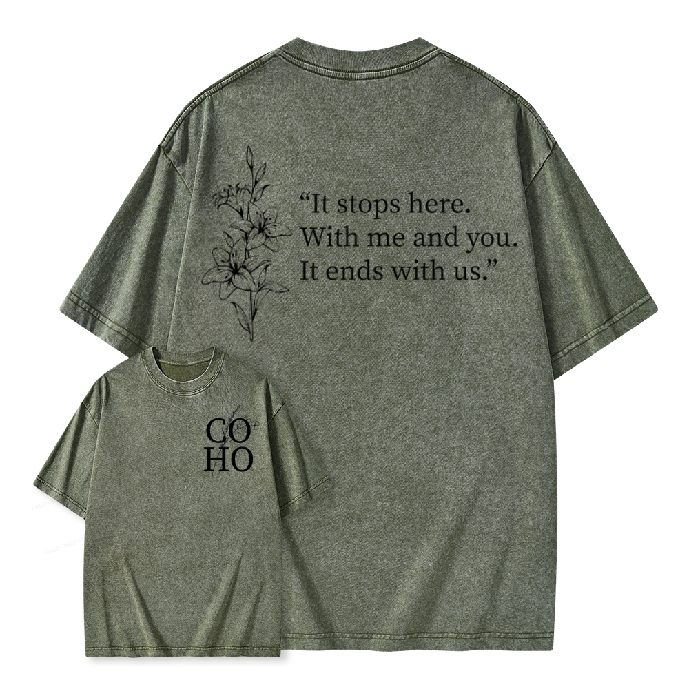Pagewings It Ends With Us CoHo Unisex Washed T-shirt
