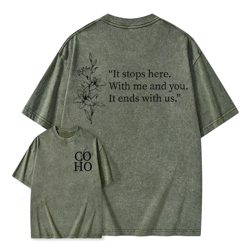 Pagewings It Ends With Us CoHo Unisex Washed T-shirt