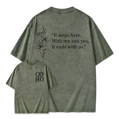 Pagewings It Ends With Us CoHo Unisex Washed T-shirt