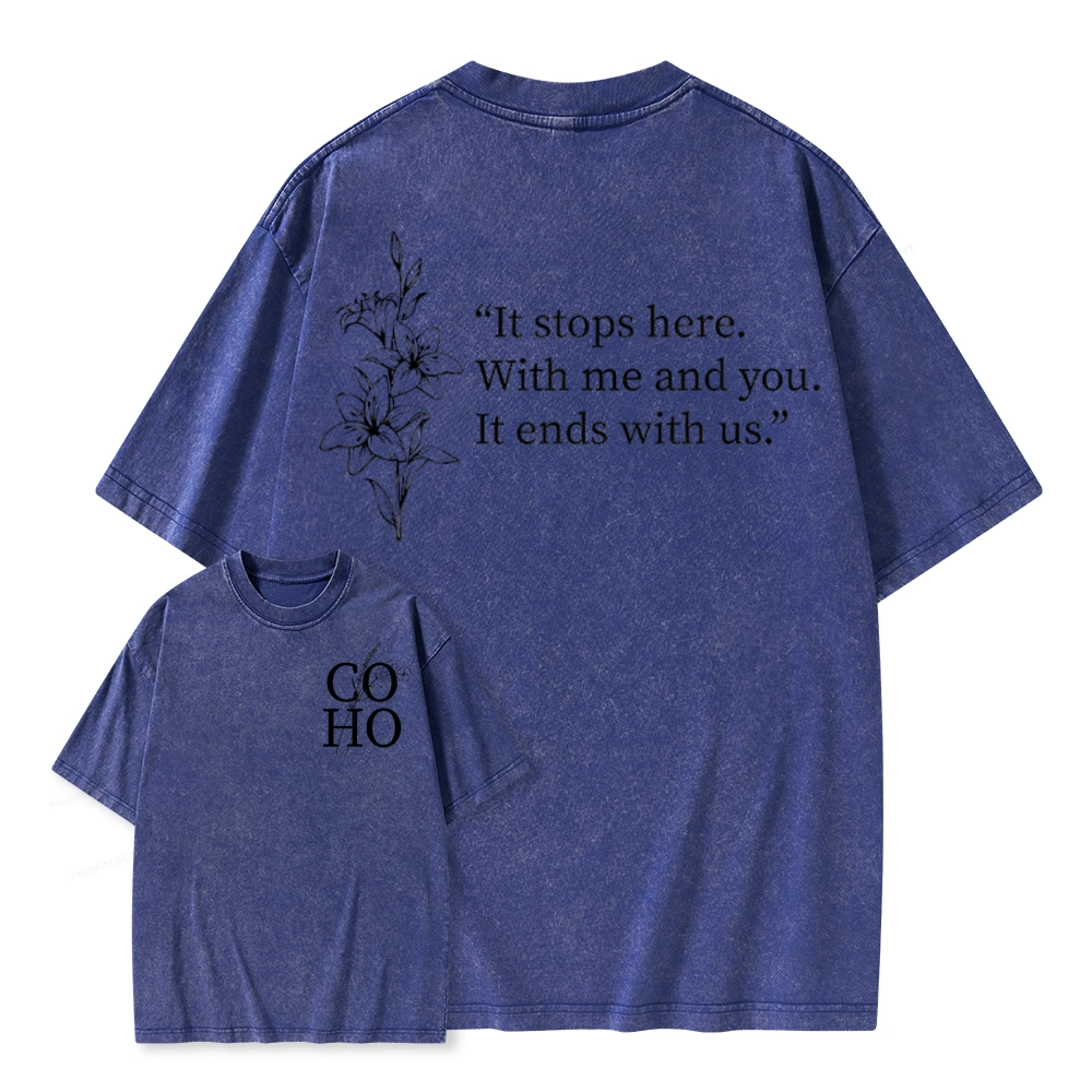 Pagewings It Ends With Us CoHo Unisex Washed T-shirt