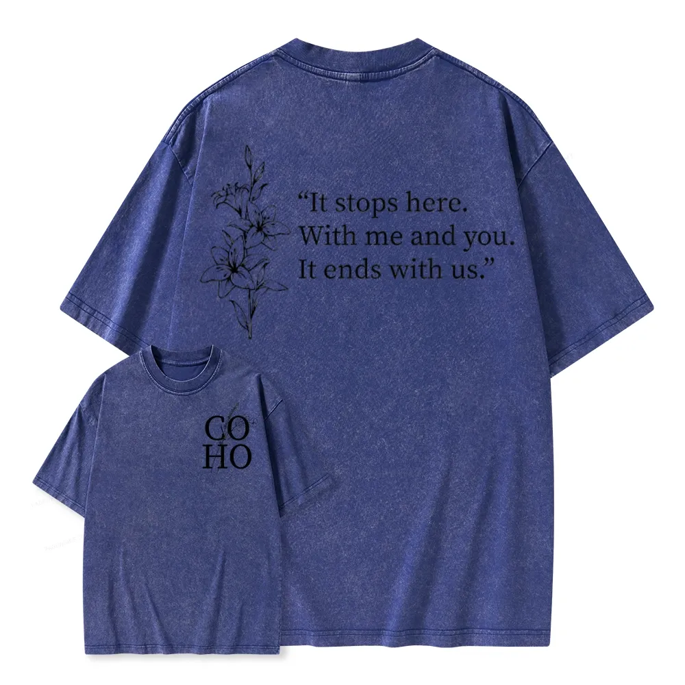 Pagewings It Ends With Us CoHo Unisex Washed T-shirt