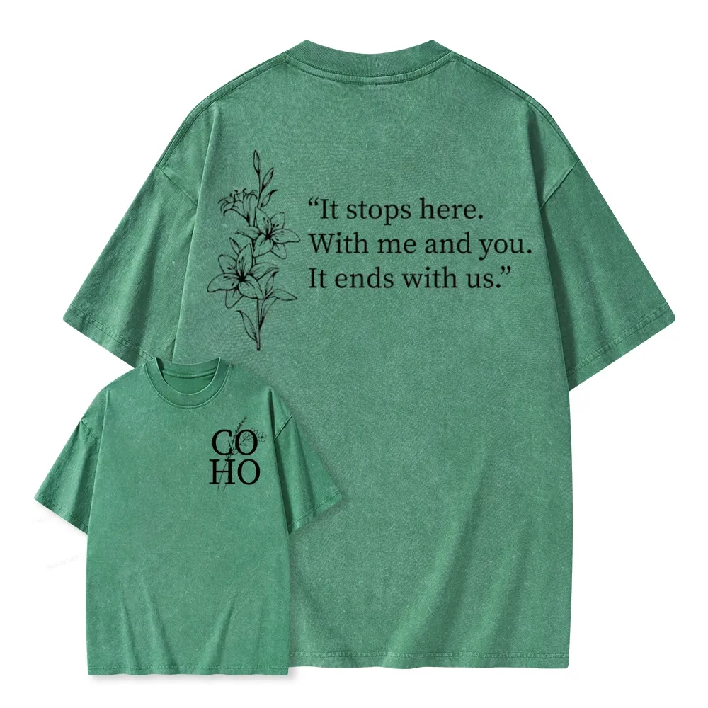 Pagewings It Ends With Us CoHo Unisex Washed T-shirt