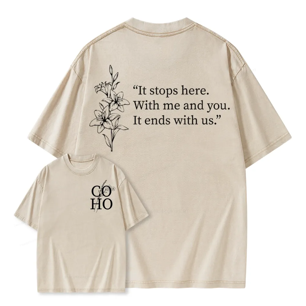 Pagewings It Ends With Us CoHo Unisex Washed T-shirt