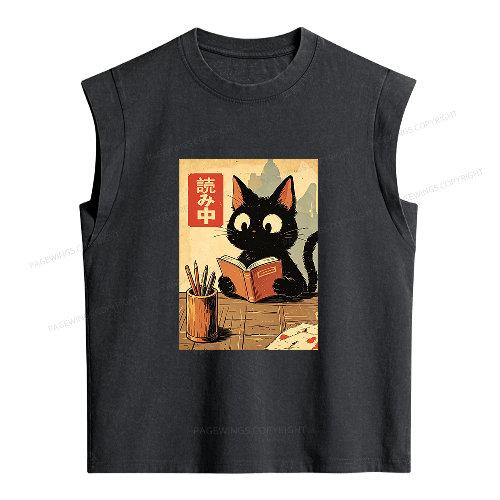 Pagewing Cats Reading Women's Washed Tank Top