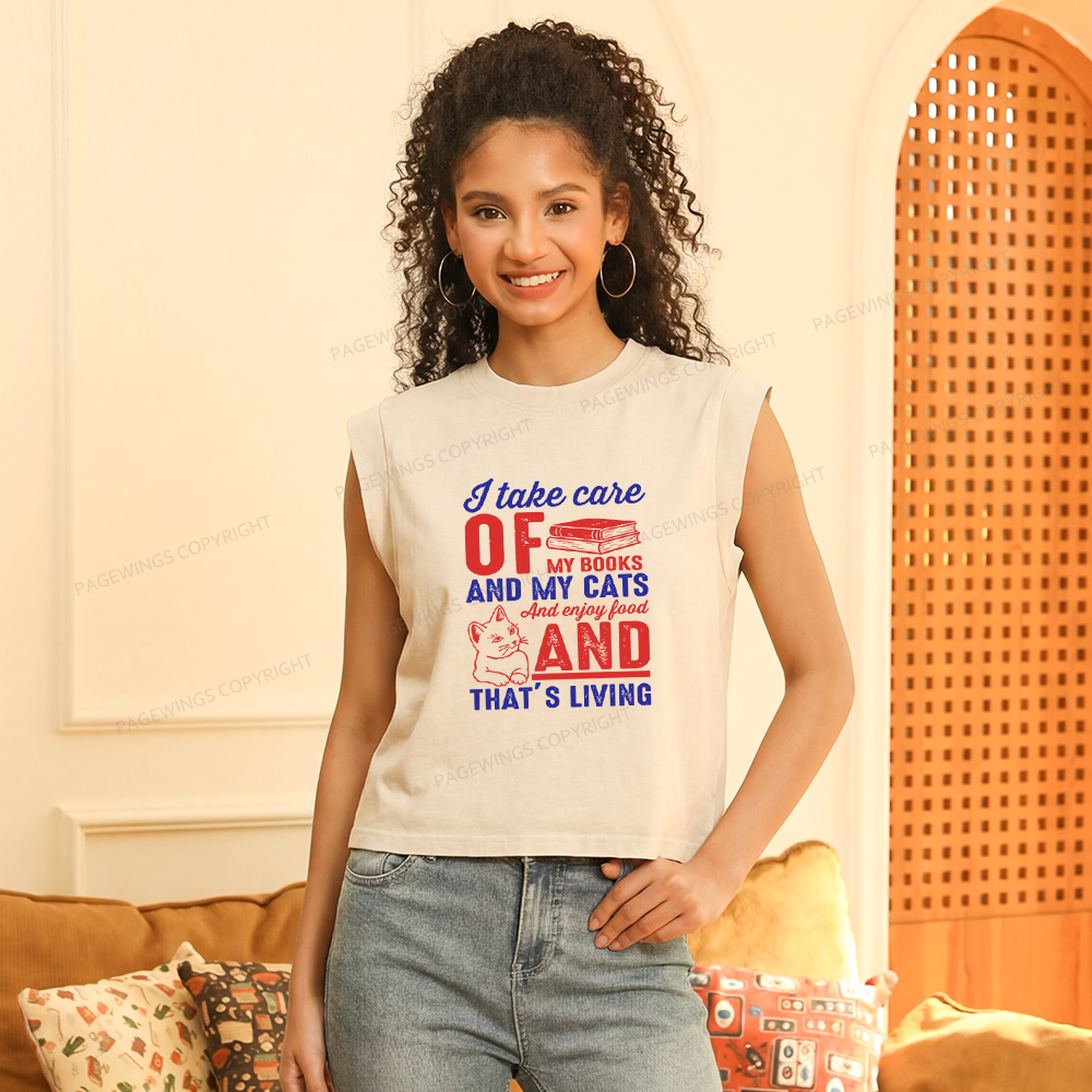Pagewing I Take Care Of My Books Women's Washed Tank Top