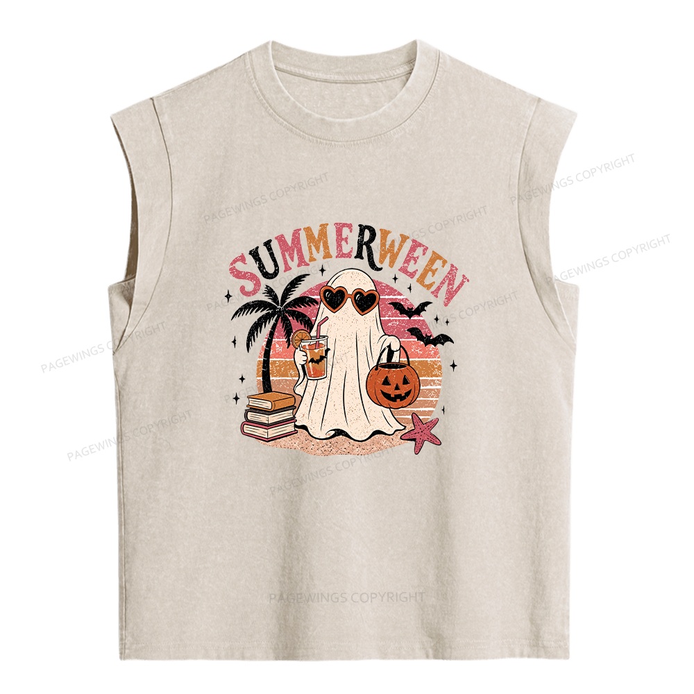 Pagewing Summerween Beach Women's Washed Tank Top
