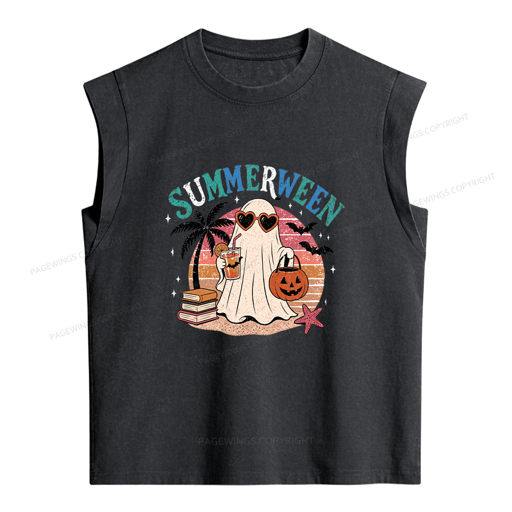 Pagewing Summerween Beach Women's Washed Tank Top