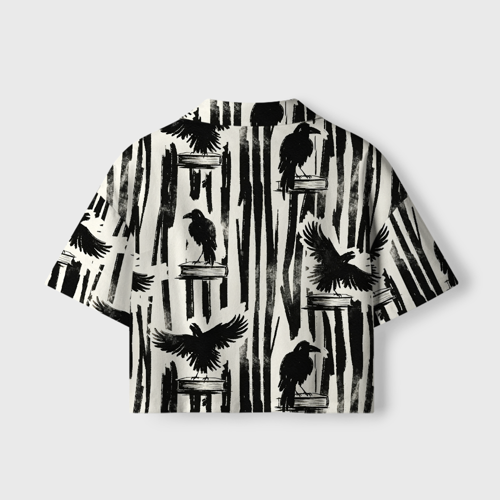 Pagewings Reading Crow Women's Camp Shirt