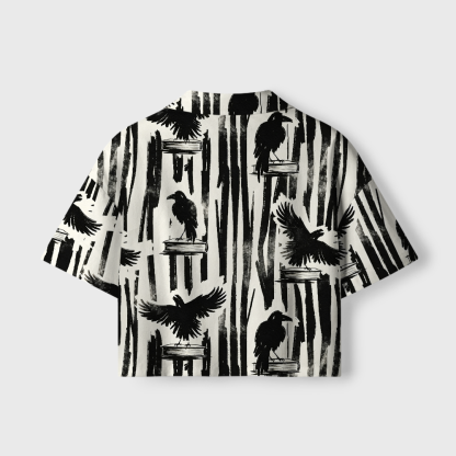 Pagewings Reading Crow Women's Camp Shirt