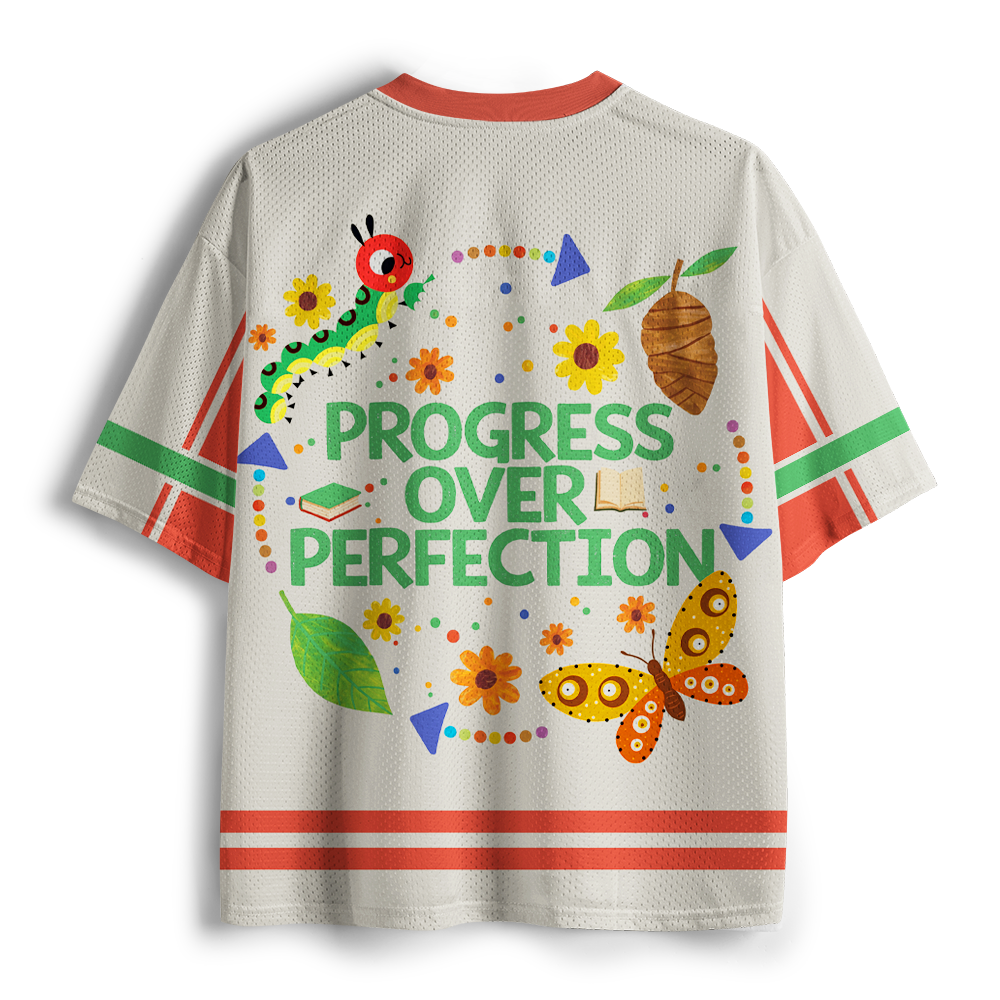 Pagewings Progress Over Perfection Unisex Mesh Jersey