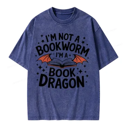 Pagewings I'm Not A Bookworm I'm A Book Dragon Unisex Washed T-shirt