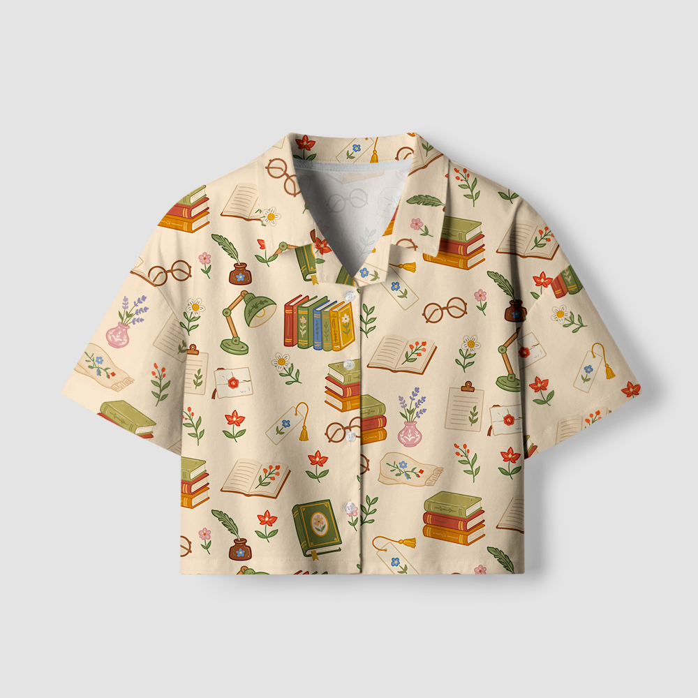 Pagewings Book Lover Women's Camp Shirt