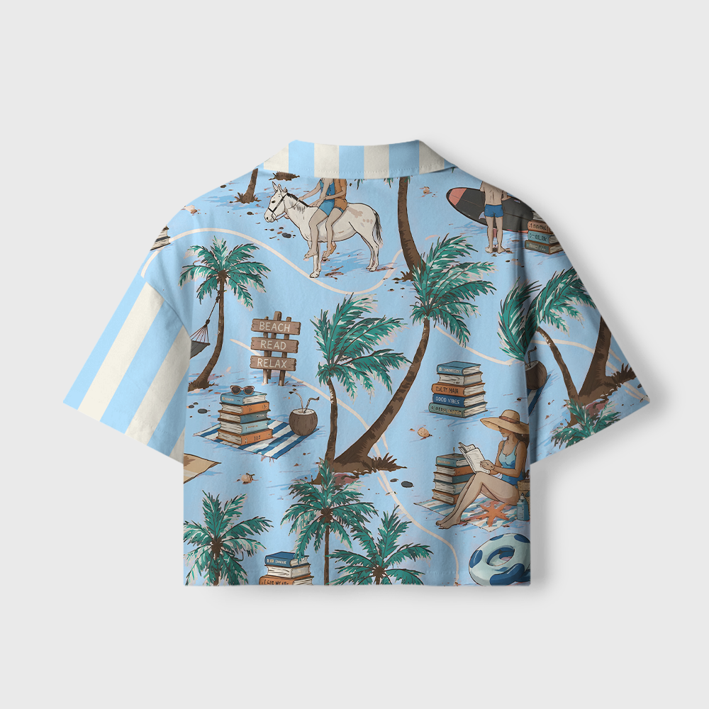 Pagewings Reading Summer Women's Camp Shirt