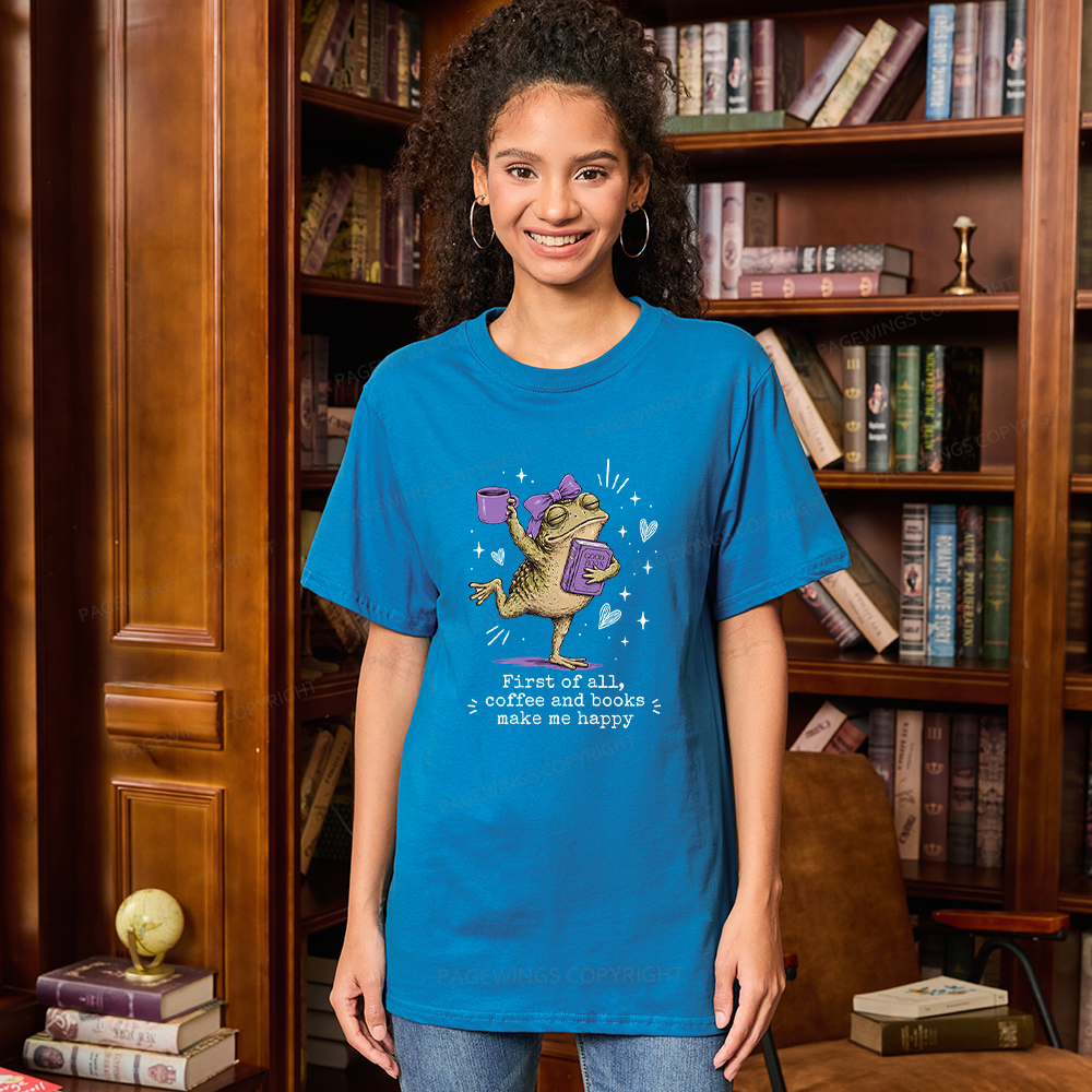 Pagewing Coffee and Books Make Me Happy16063 Bookish Unisex Classic T-shirt