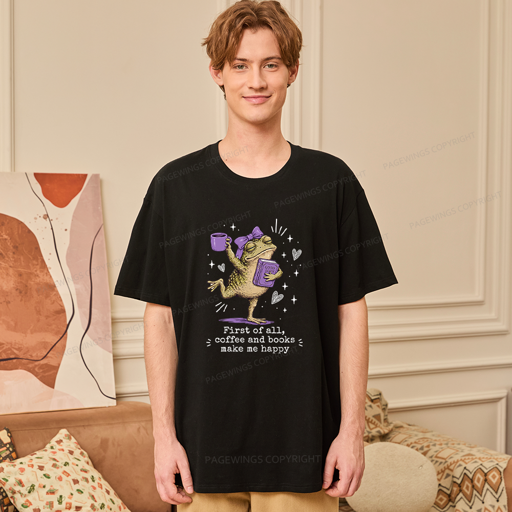 Pagewing Coffee and Books Make Me Happy16063 Bookish Unisex Classic T-shirt