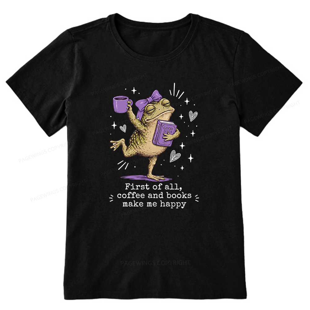 Pagewing Coffee and Books Make Me Happy16063 Bookish Unisex Classic T-shirt