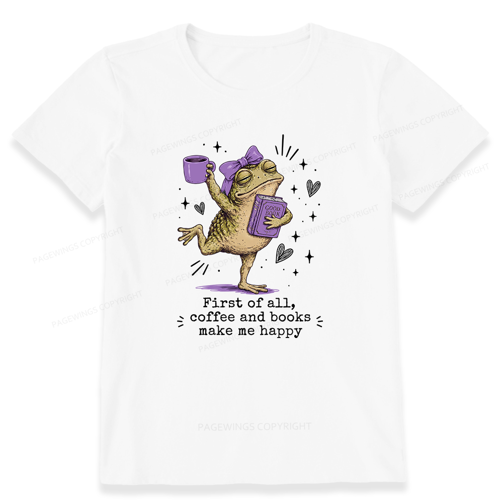 Pagewing Coffee and Books Make Me Happy16063 Bookish Unisex Classic T-shirt