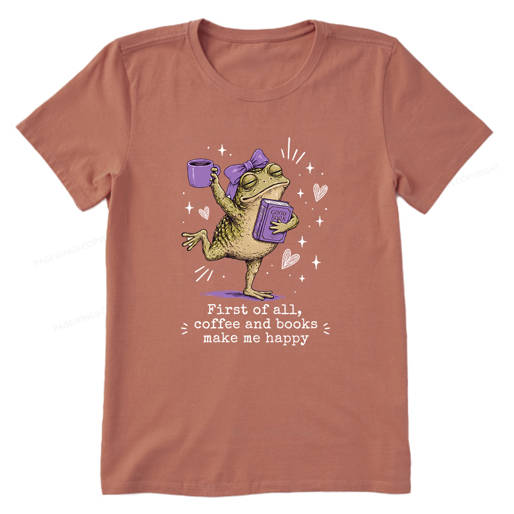 Pagewing Coffee and Books Make Me Happy16063 Bookish Unisex Classic T-shirt