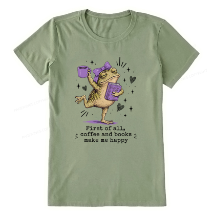 Pagewing Coffee and Books Make Me Happy16063 Bookish Unisex Classic T-shirt