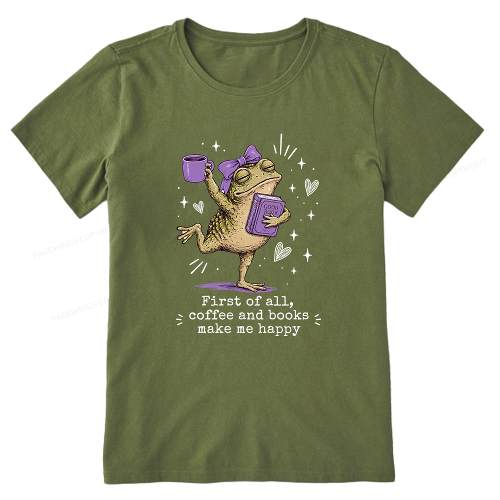 Pagewing Coffee and Books Make Me Happy16063 Bookish Unisex Classic T-shirt
