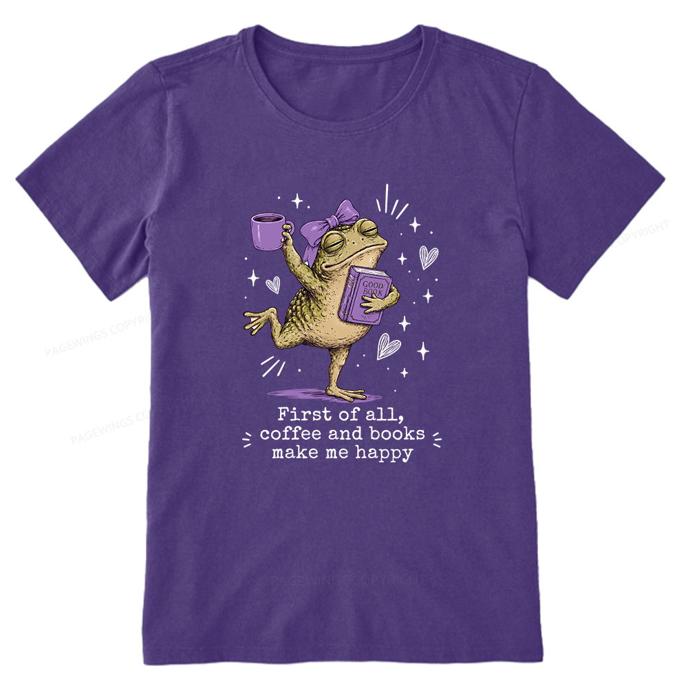 Pagewing Coffee and Books Make Me Happy16063 Bookish Unisex Classic T-shirt