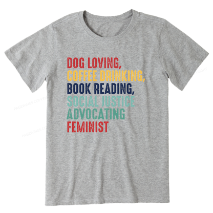 Pagewing Dog Loving Coffee Drinking Book Reading16112 Bookish Unisex Classic T-shirt