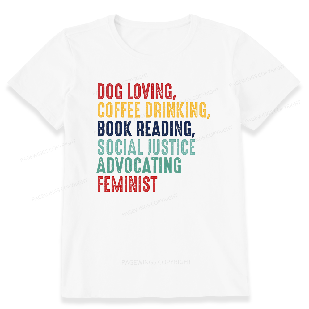Pagewing Dog Loving Coffee Drinking Book Reading16112 Bookish Unisex Classic T-shirt
