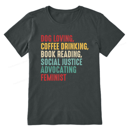 Pagewing Dog Loving Coffee Drinking Book Reading16112 Bookish Unisex Classic T-shirt