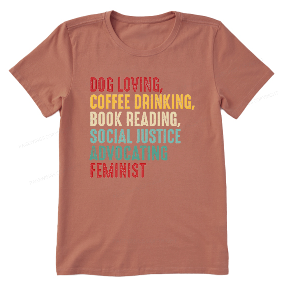 Pagewing Dog Loving Coffee Drinking Book Reading16112 Bookish Unisex Classic T-shirt