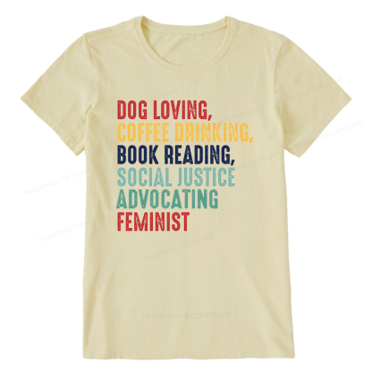 Pagewing Dog Loving Coffee Drinking Book Reading16112 Bookish Unisex Classic T-shirt