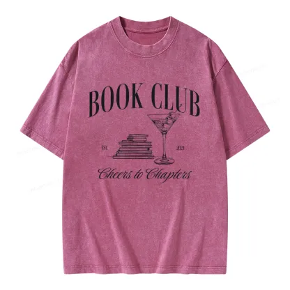 Pagewings Personalized Reading Club Unisex Washed T-shirt