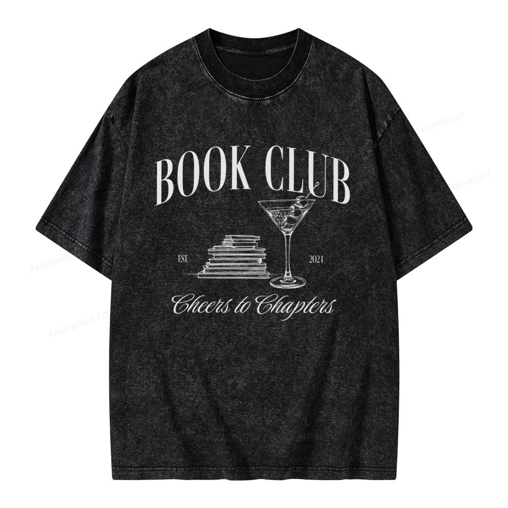 Pagewings Personalized Reading Club Unisex Washed T-shirt