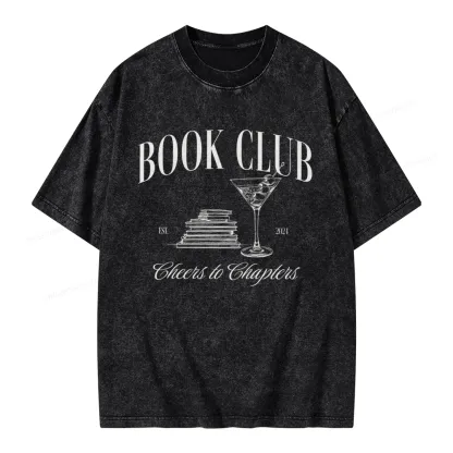 Pagewings Personalized Reading Club Unisex Washed T-shirt