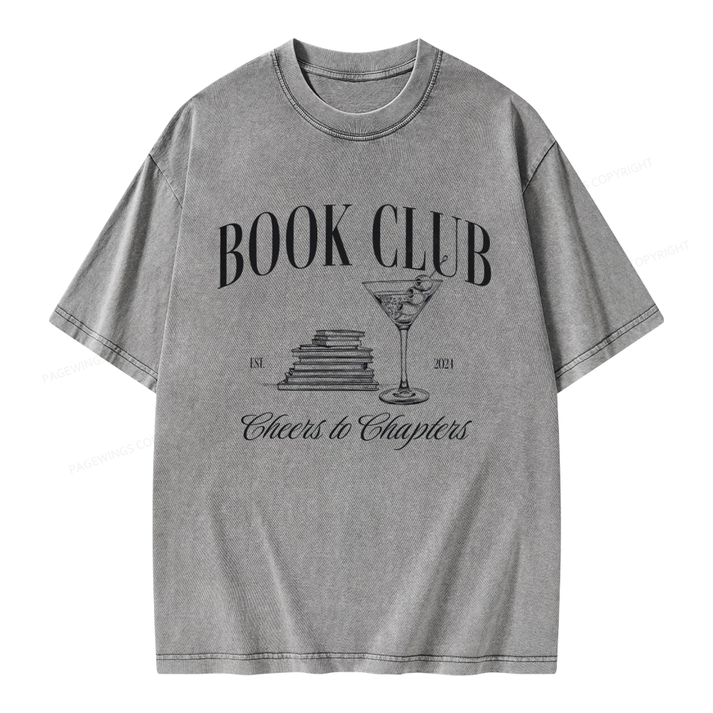 Pagewings Personalized Reading Club Unisex Washed T-shirt