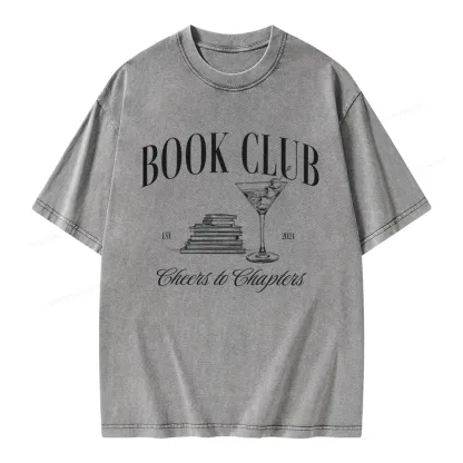 Pagewings Personalized Reading Club Unisex Washed T-shirt