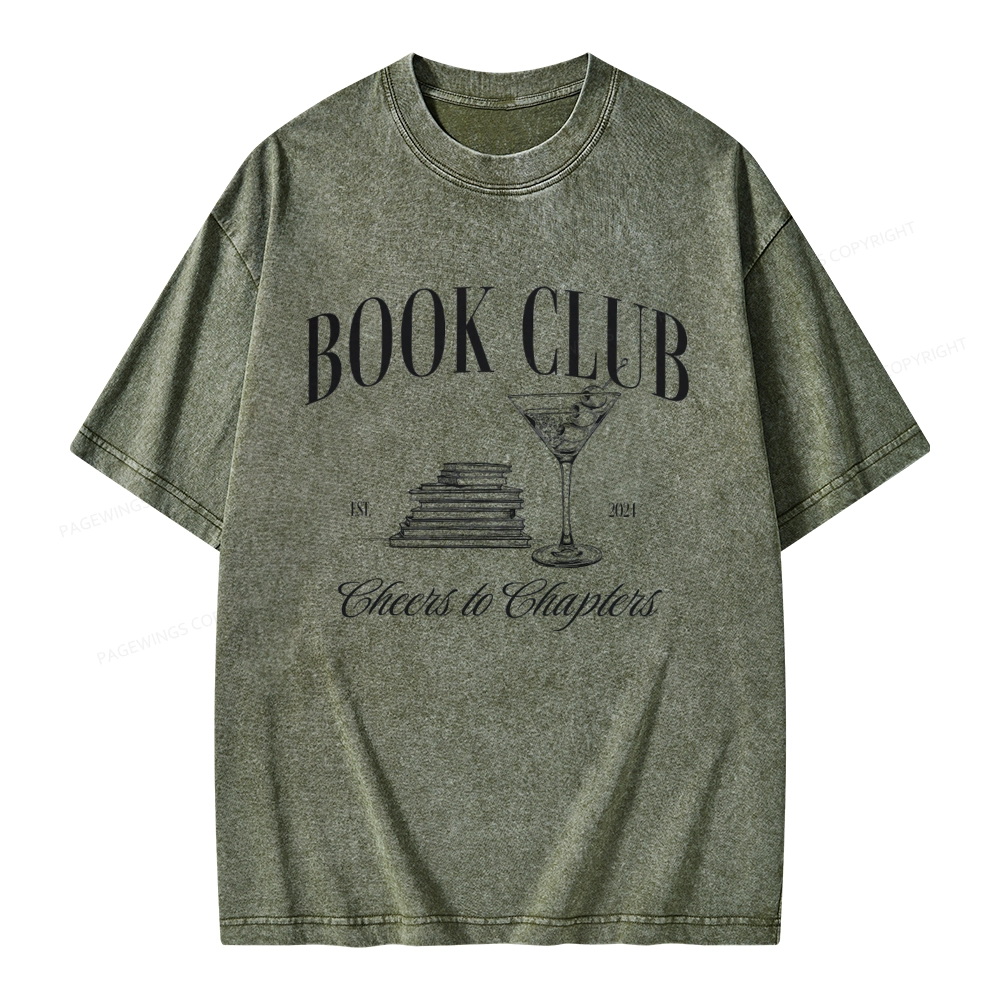 Pagewings Personalized Reading Club Unisex Washed T-shirt