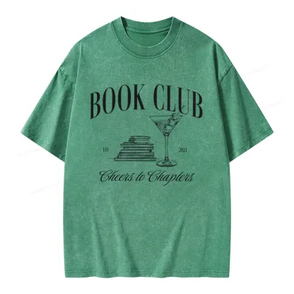 Pagewings Personalized Reading Club Unisex Washed T-shirt