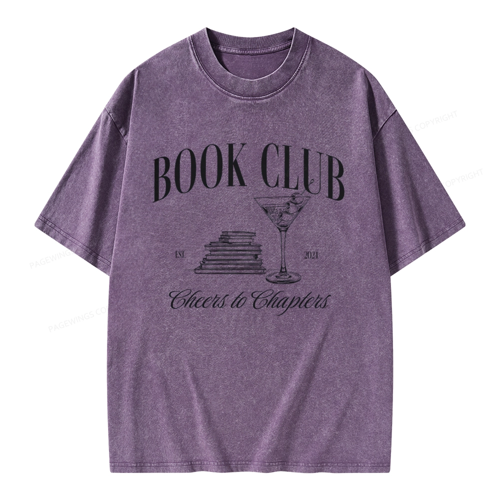 Pagewings Personalized Reading Club Unisex Washed T-shirt