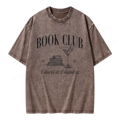 Pagewings Personalized Reading Club Unisex Washed T-shirt