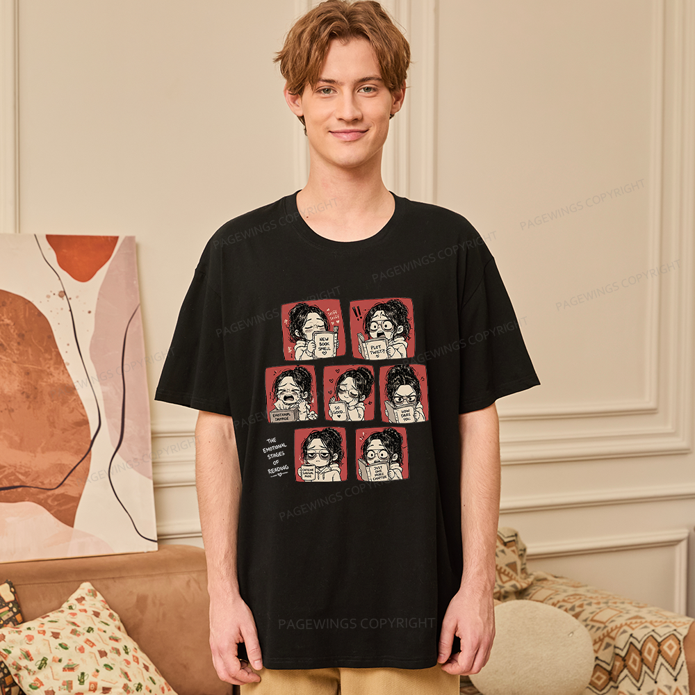 Pagewings Emotional Stages Of Reading15466 Bookish Unisex Classic T-shirt