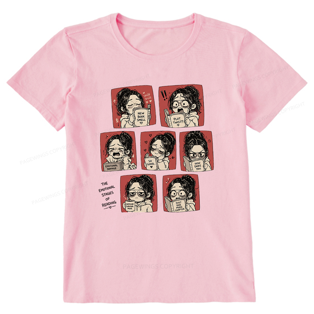 Pagewings Emotional Stages Of Reading15466 Bookish Unisex Classic T-shirt