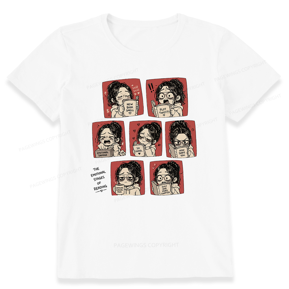 Pagewings Emotional Stages Of Reading15466 Bookish Unisex Classic T-shirt