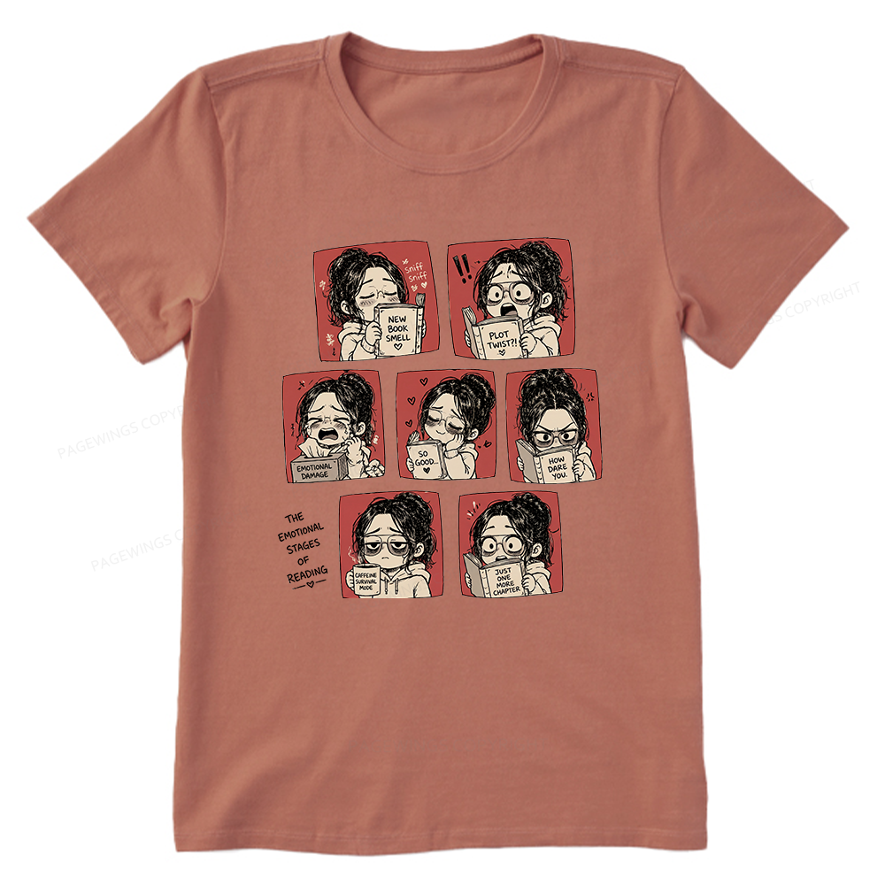 Pagewings Emotional Stages Of Reading15466 Bookish Unisex Classic T-shirt