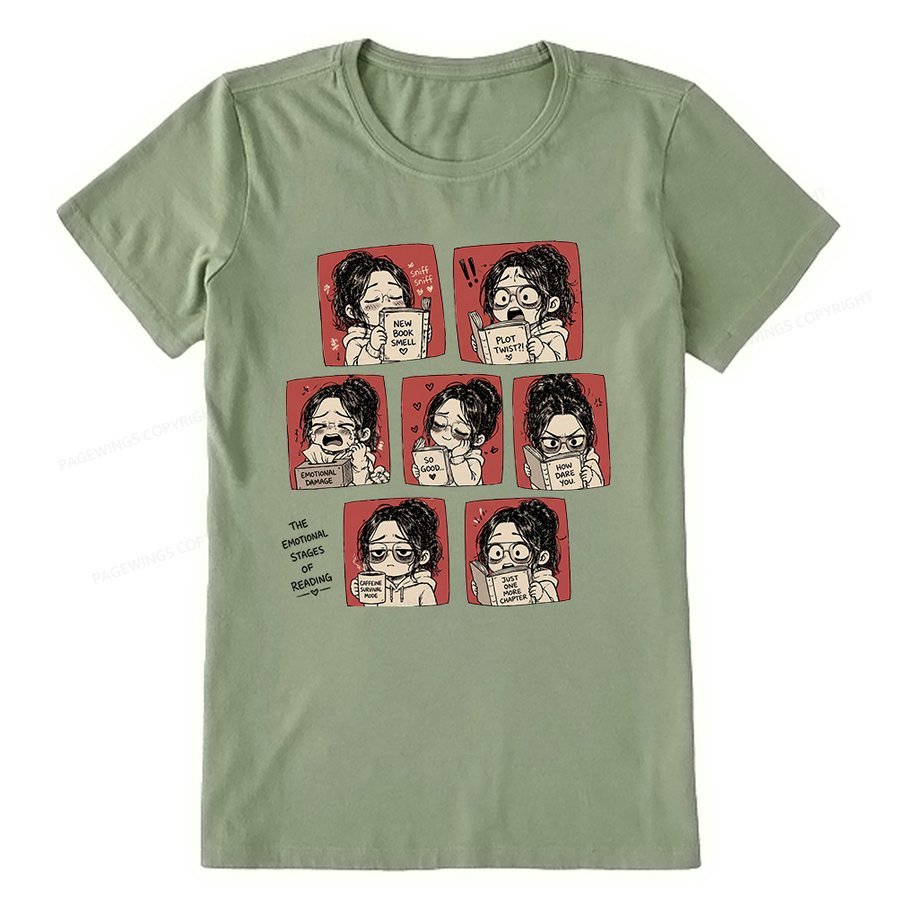 Pagewings Emotional Stages Of Reading15466 Bookish Unisex Classic T-shirt