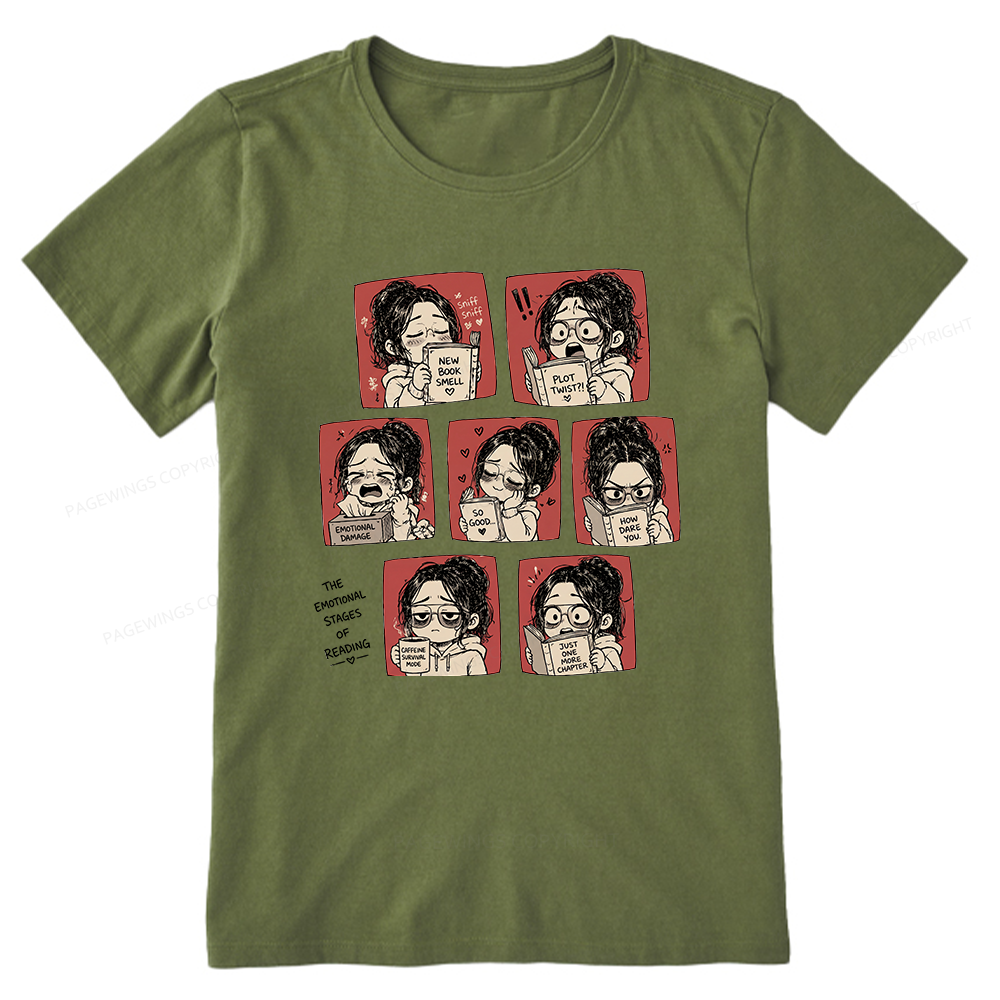 Pagewings Emotional Stages Of Reading15466 Bookish Unisex Classic T-shirt