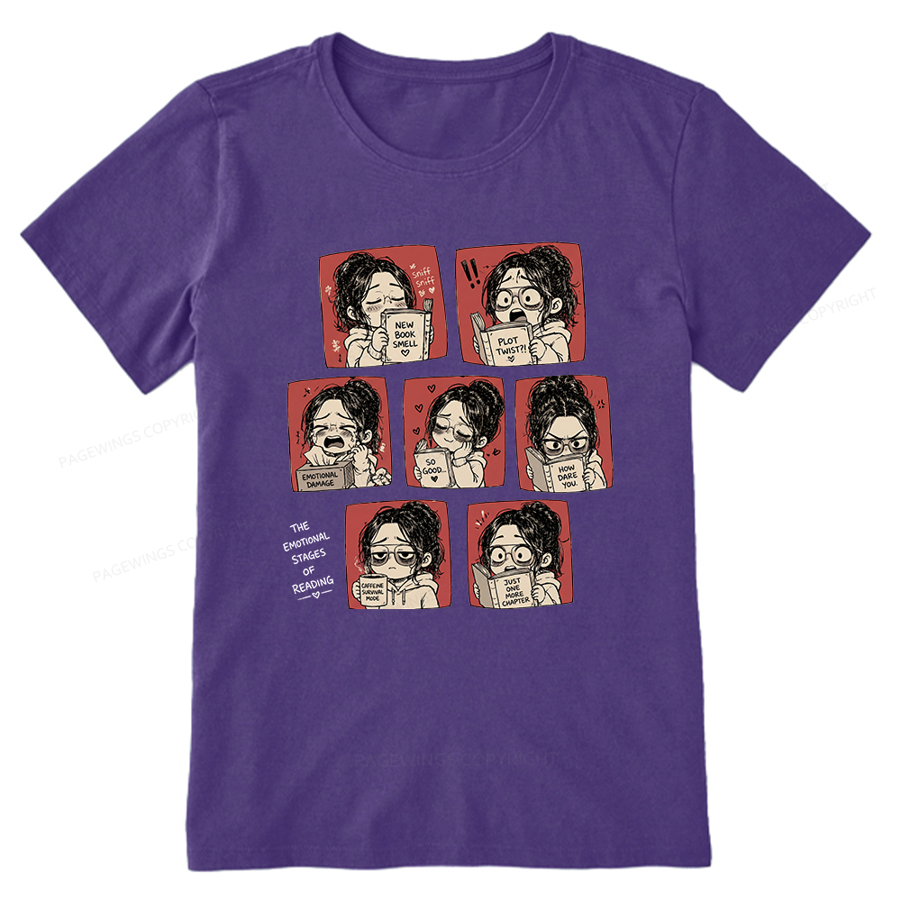 Pagewings Emotional Stages Of Reading15466 Bookish Unisex Classic T-shirt
