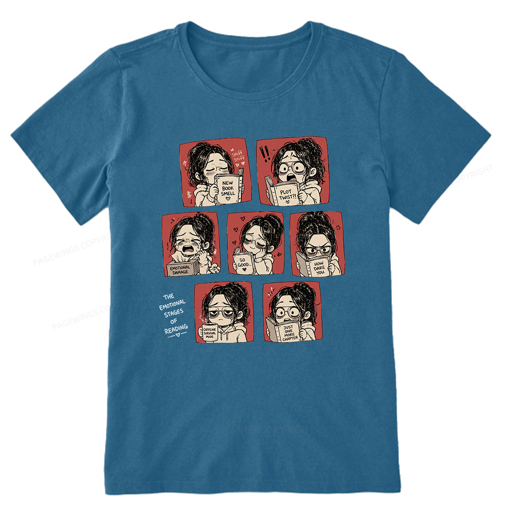 Pagewings Emotional Stages Of Reading15466 Bookish Unisex Classic T-shirt