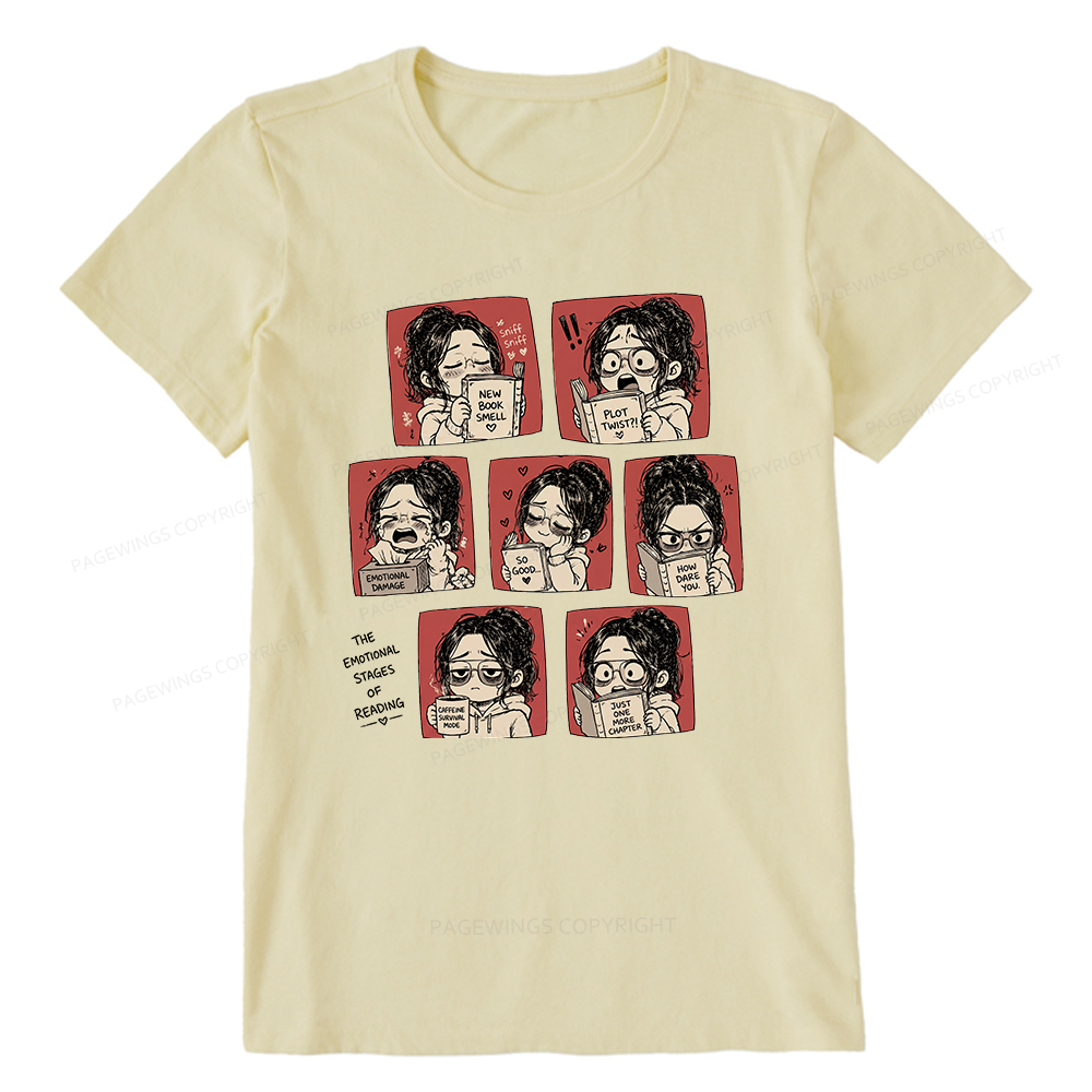 Pagewings Emotional Stages Of Reading15466 Bookish Unisex Classic T-shirt